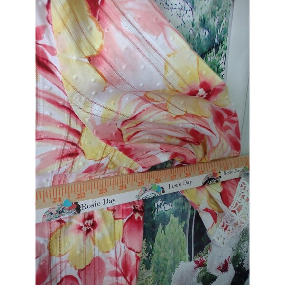 Alfred Dunner 24W 3X Floral Top 100% Cotton Spring Summer Crochet Boho Festival - Picture 8 of 10